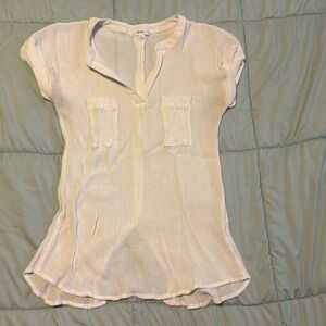 White top with buttons down the back size large
